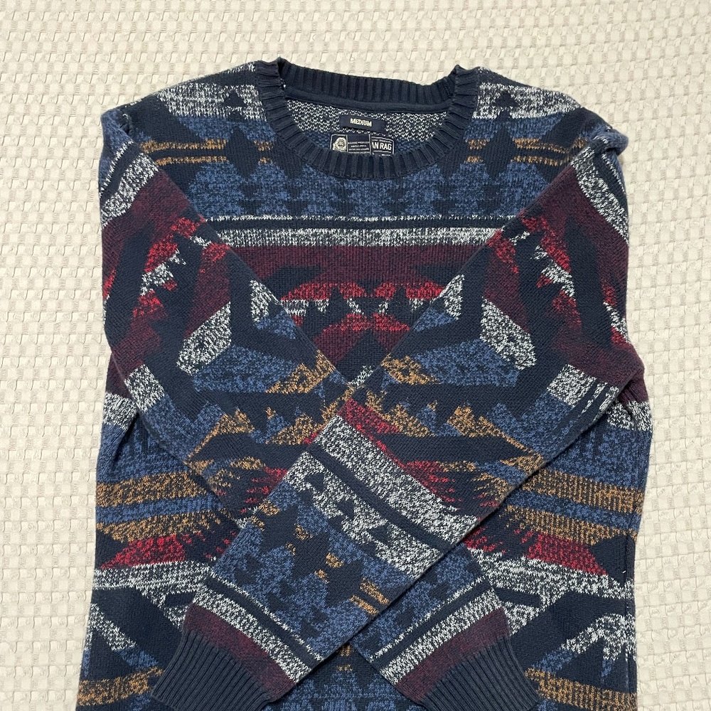 cashmere print sweater